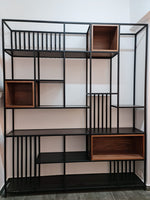 כוננית מדפים פלטינום שילוב מתכת ועץ | המבורגר ברוס