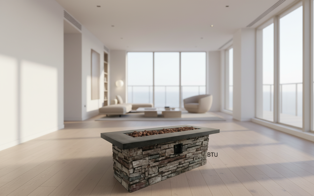 שולחן אש דמוי מסלעה