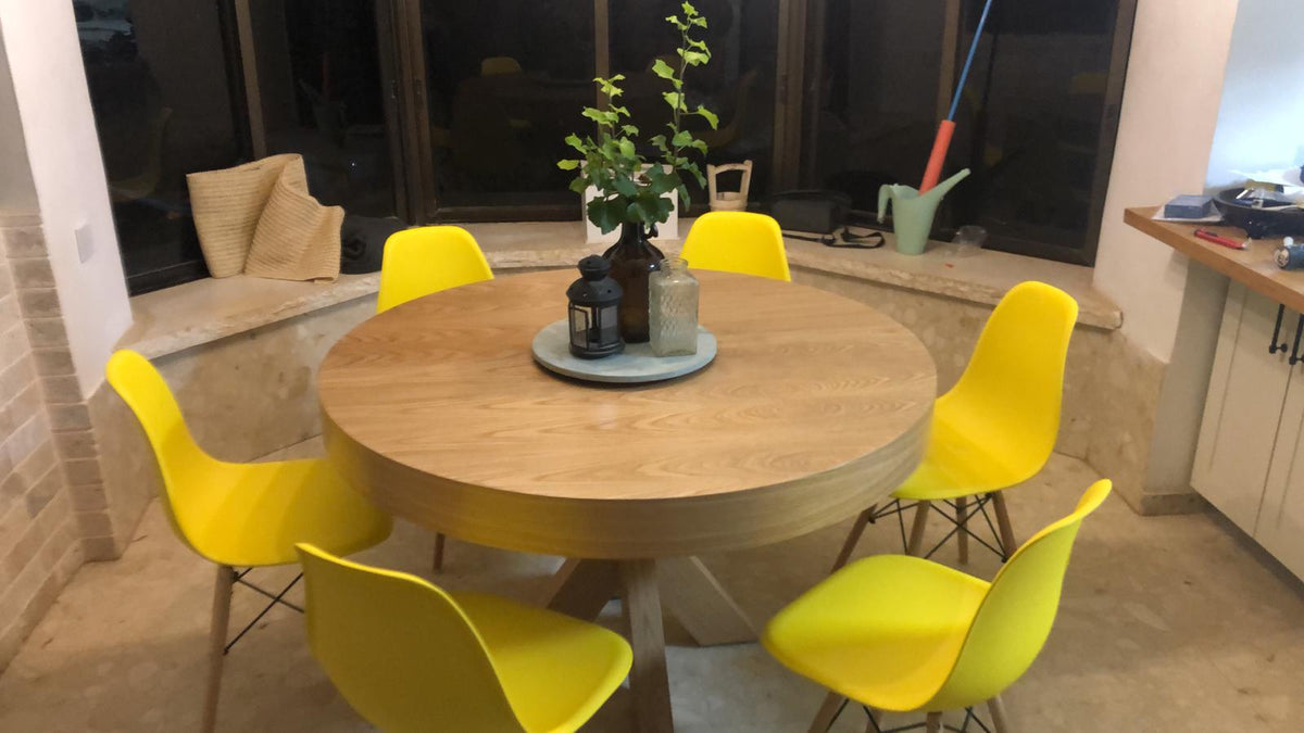 שולחן לפינת אוכל עגול נפתח+ 6כיסאות 5547893 | המבורגר ברוס