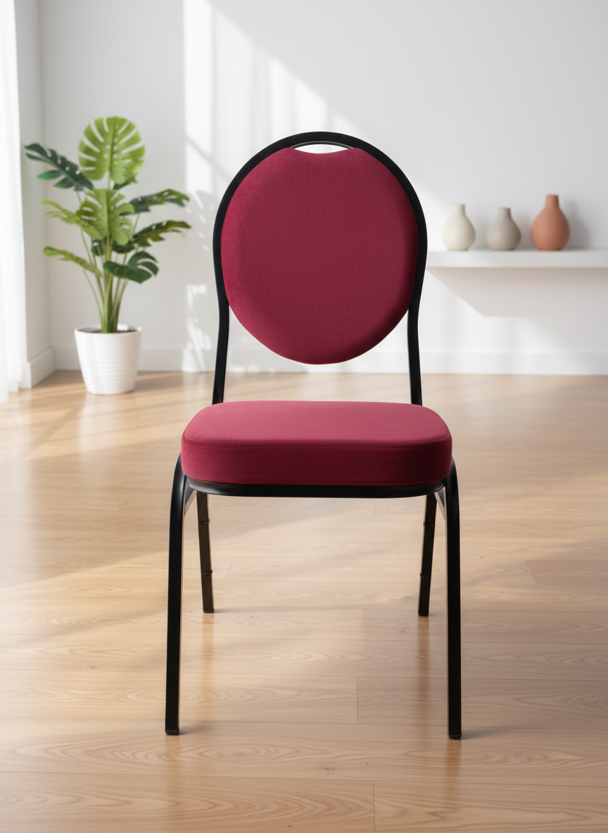 כסא אולמות אירועים צבע אדום עגול