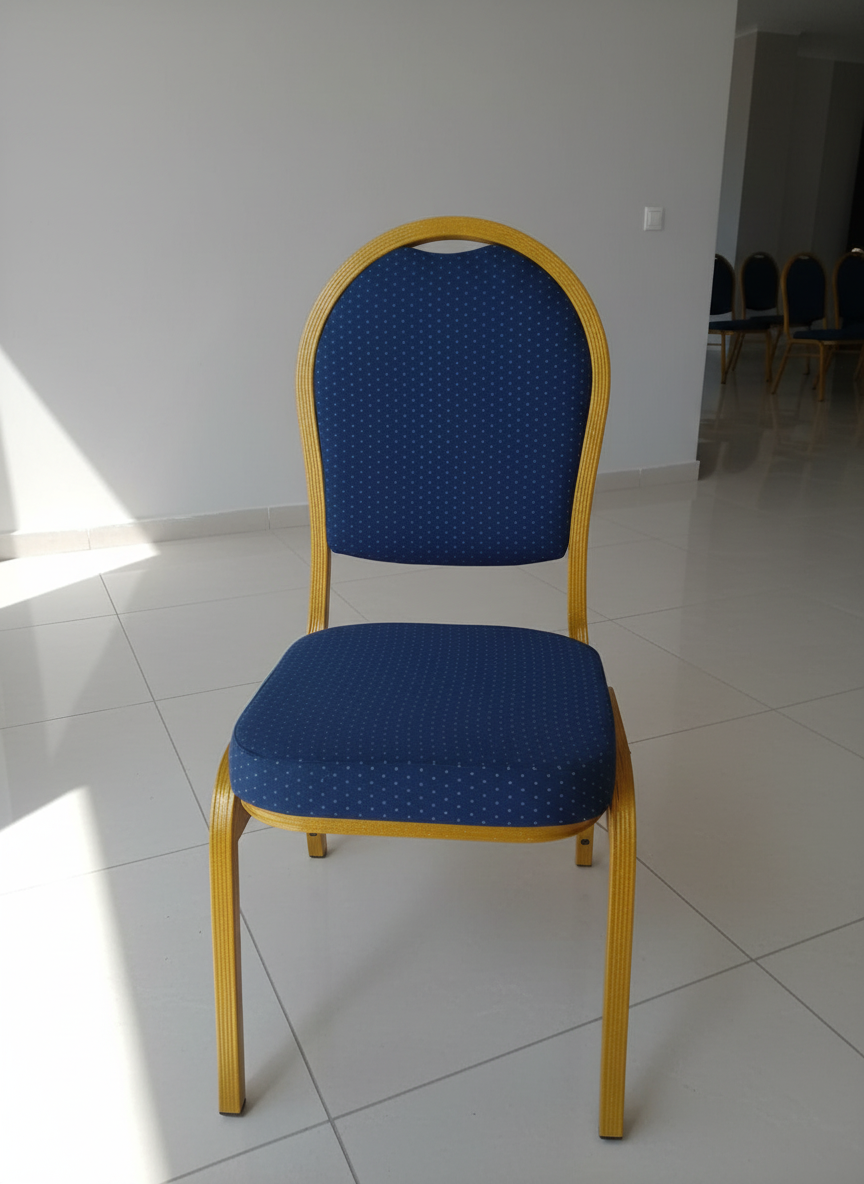 כסא אלומיניום לאולמות אירועים צבע כחול