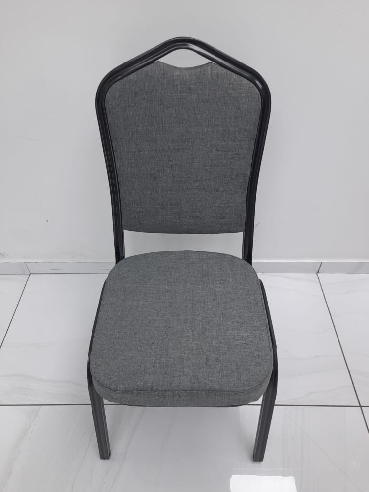 כסא אולמות אירועים שלד שחור מושב אפור | המבורגר ברוס