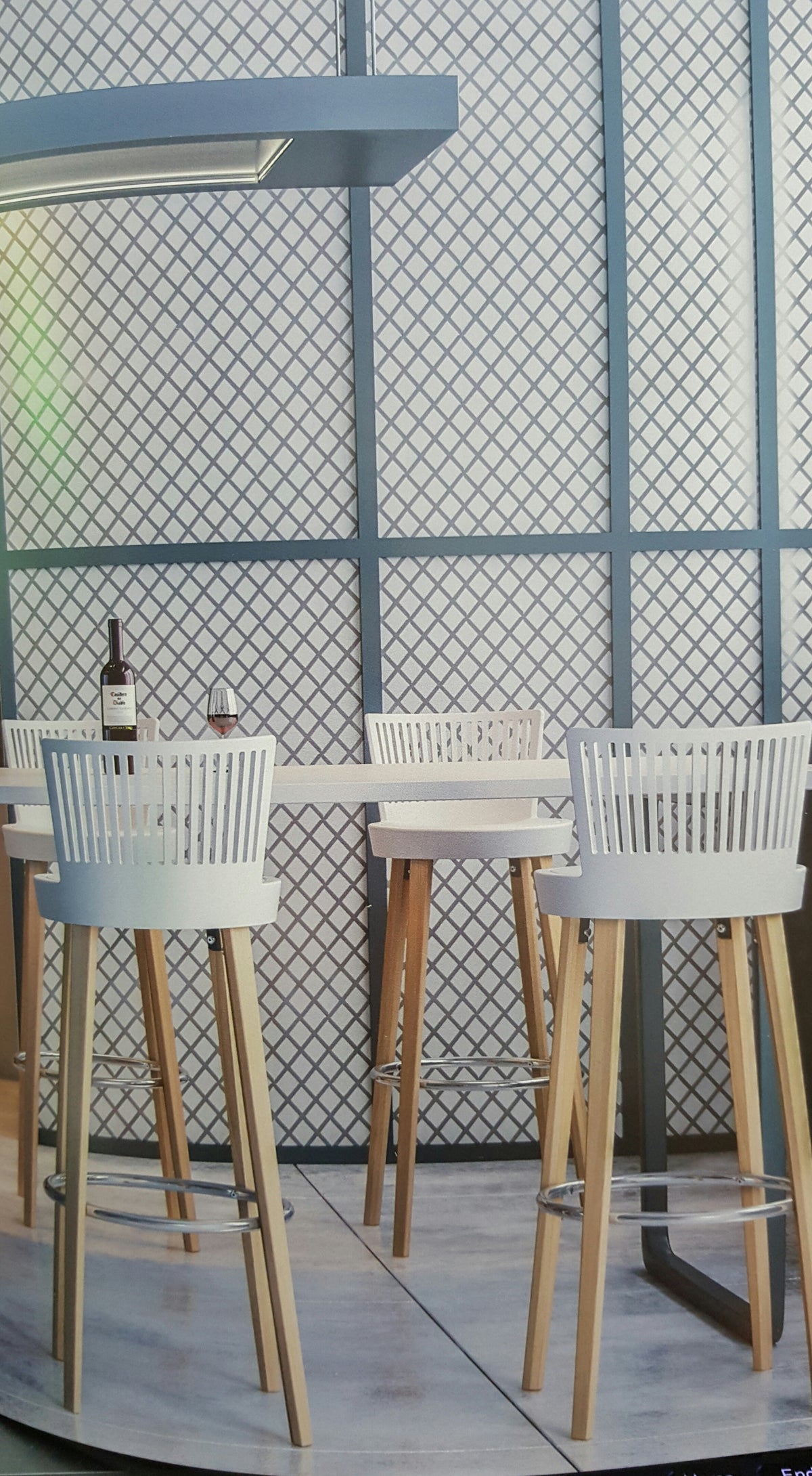 כסא בר רגלי עץ מושב פלסטיק 9985(bar stool) | המבורגר ברוס