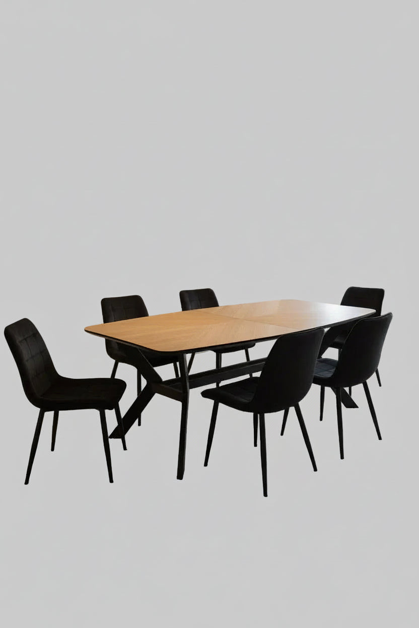 שולחן לפינת אוכל דגם 630 + 6 כסאות