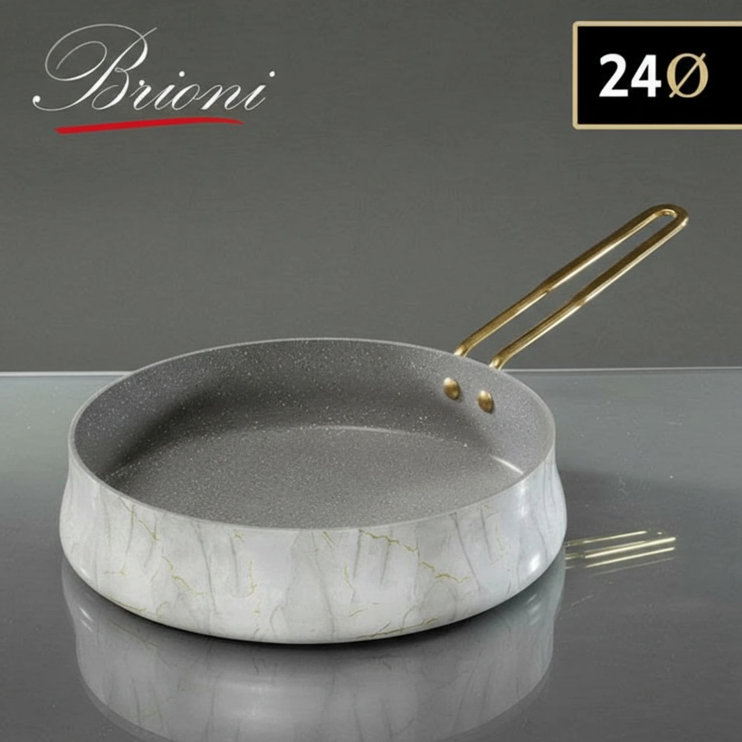 מחבת ללא מכסה גרמני יציקת אלומיניום בציפוי שיש  דגם 9986