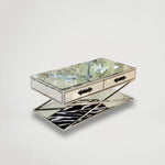 שולחן סלון מלבני רסיטל רגליים נירוסטה דגם 2001