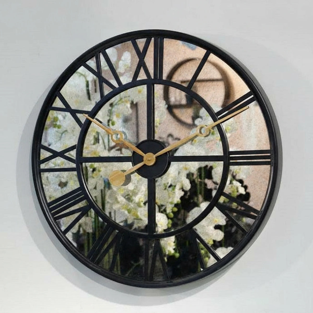 שעון קיר מתכת משולב מראה דגם 388