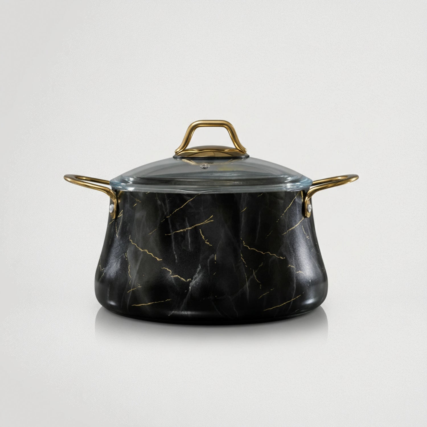 סיר יציקת אלומניום בציפוי אבן שיש גרמני GOLD שחור דגם 7765