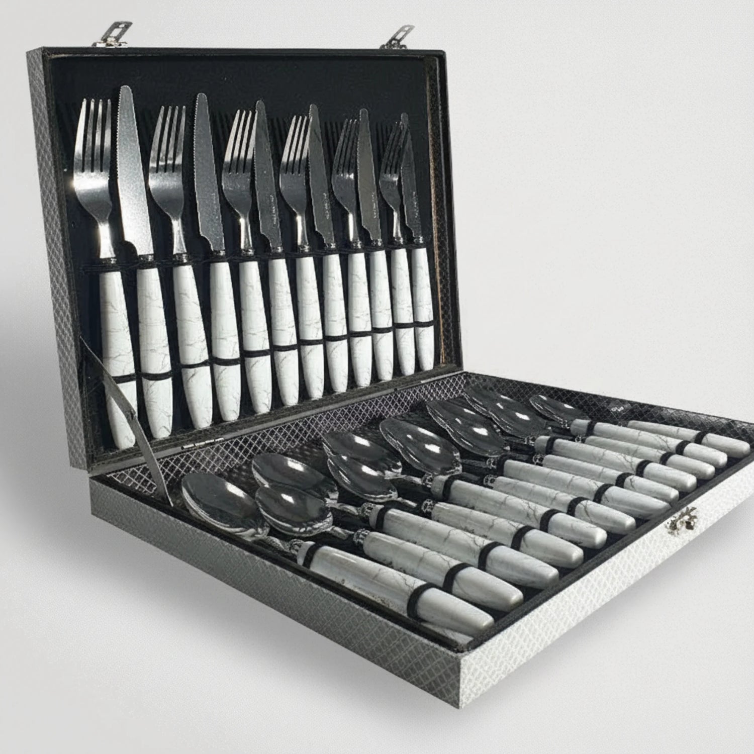 סט סכום כסף דמוי שיש לבן 475024