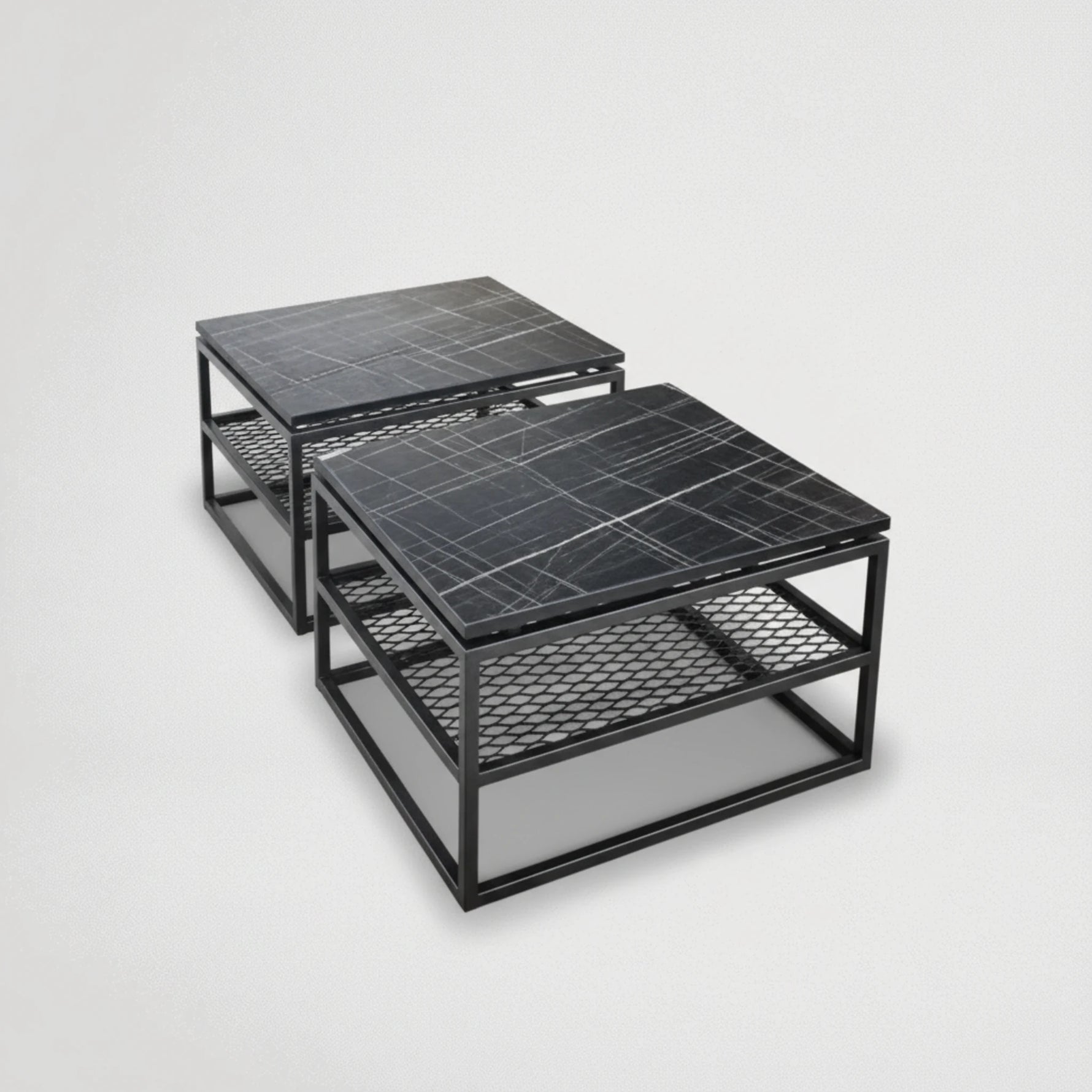 זוג שולחנות סלון מרובעים דגם 4888