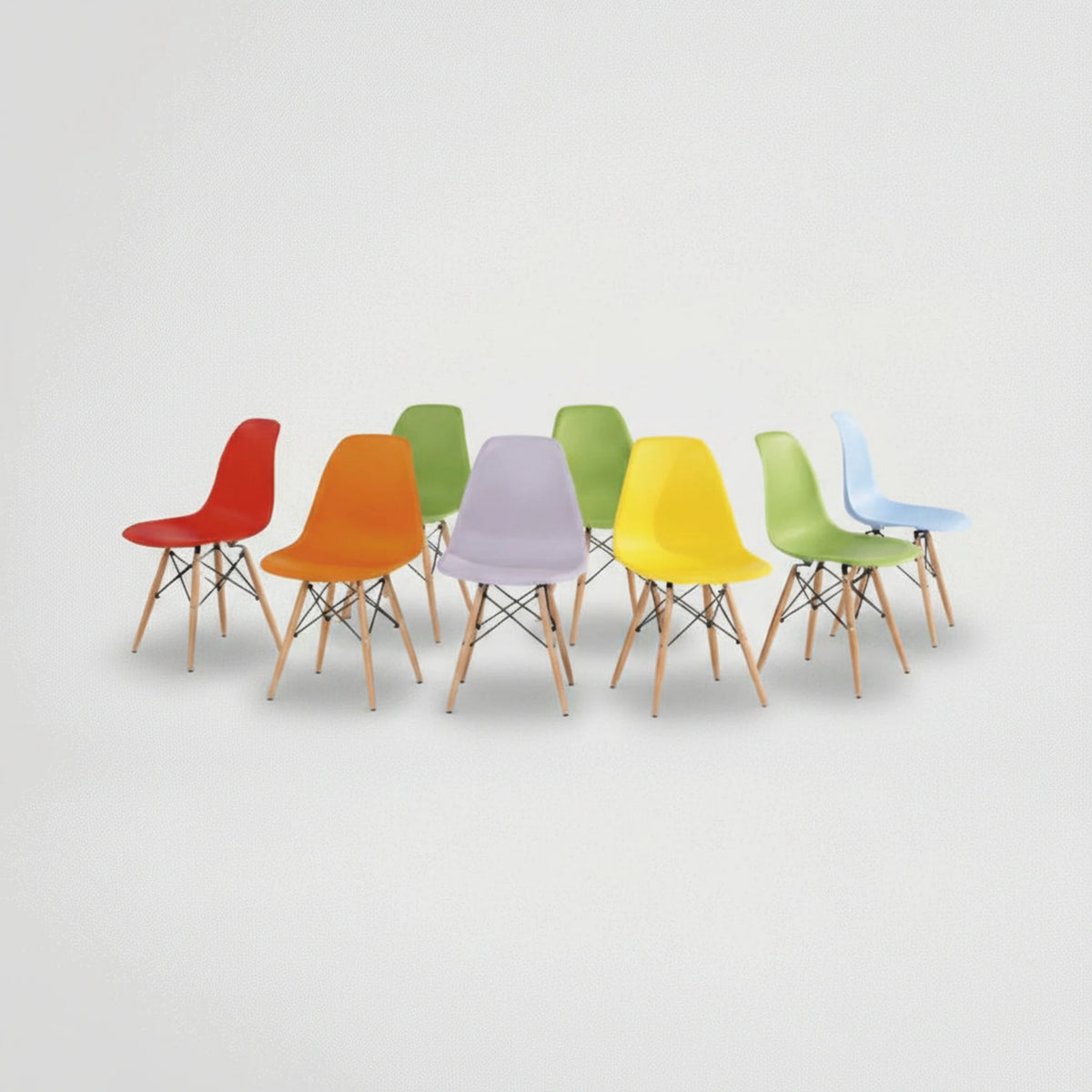 כיסא לפינת אוכל פלסטיק רגליי עץ 1964711