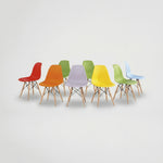 כיסא לפינת אוכל פלסטיק רגליי עץ 1964711