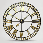 שעון קיר משולב שחור עם זהב 8879