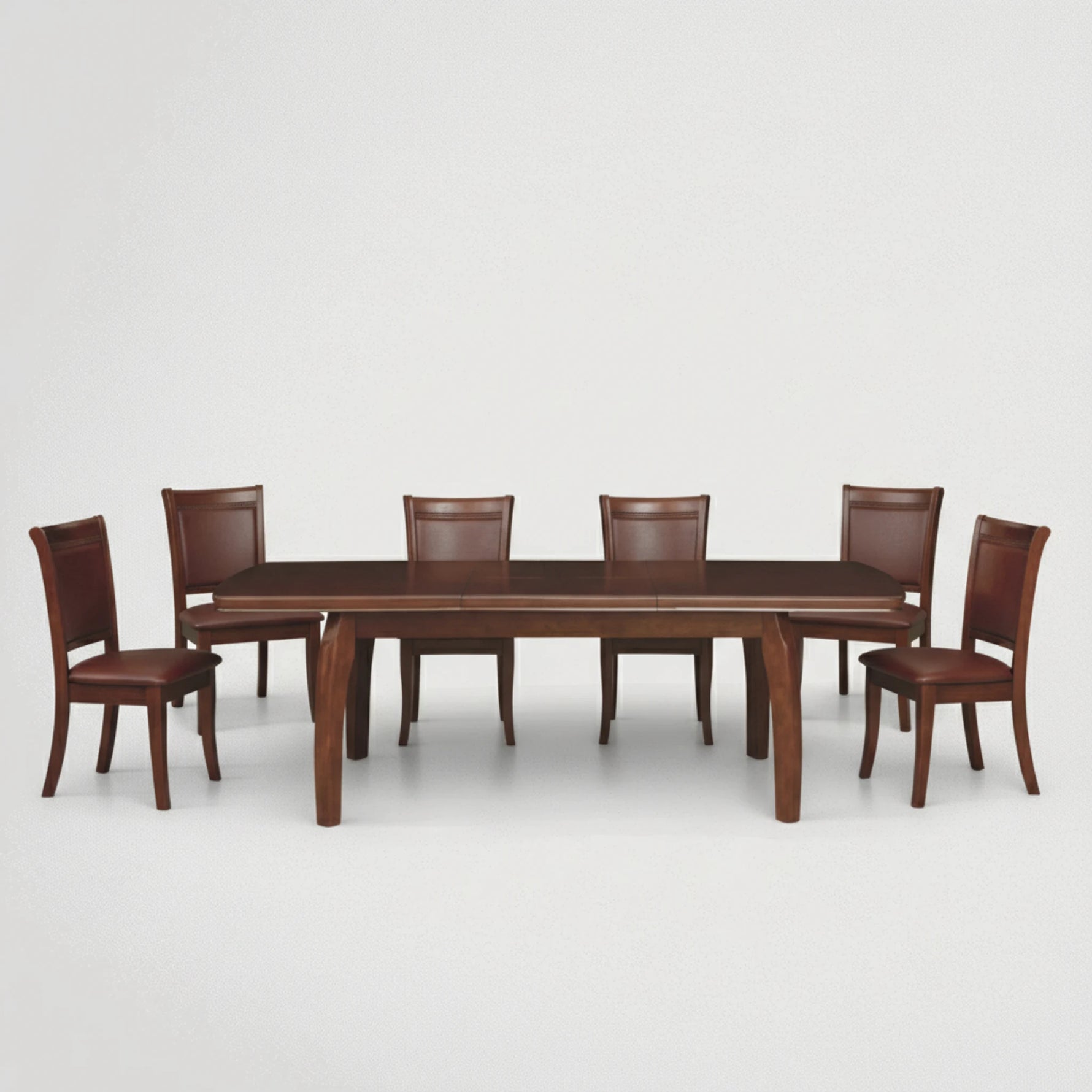 דגם שולחן מעץ 160(220)90Xס"מ כולל 6 כיסאות