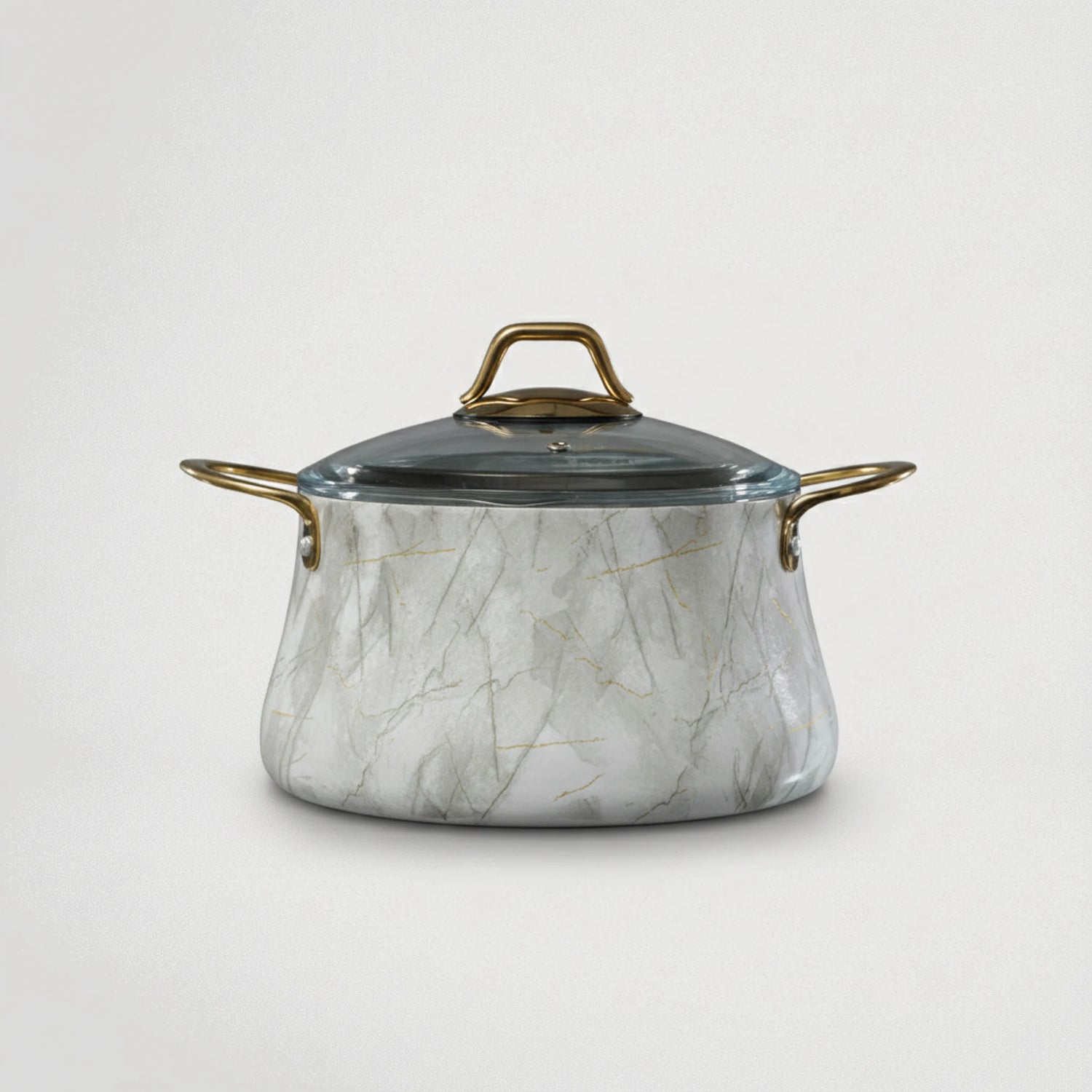 סיר יציקת אלומיניום בציפוי אבן שיש גרמני GOLD לבן דגם 9930