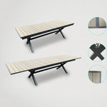 שולחן אלומניום שילוב דמוי עץ יפייפה ואיכותי נפתח לגינה דגם 7013