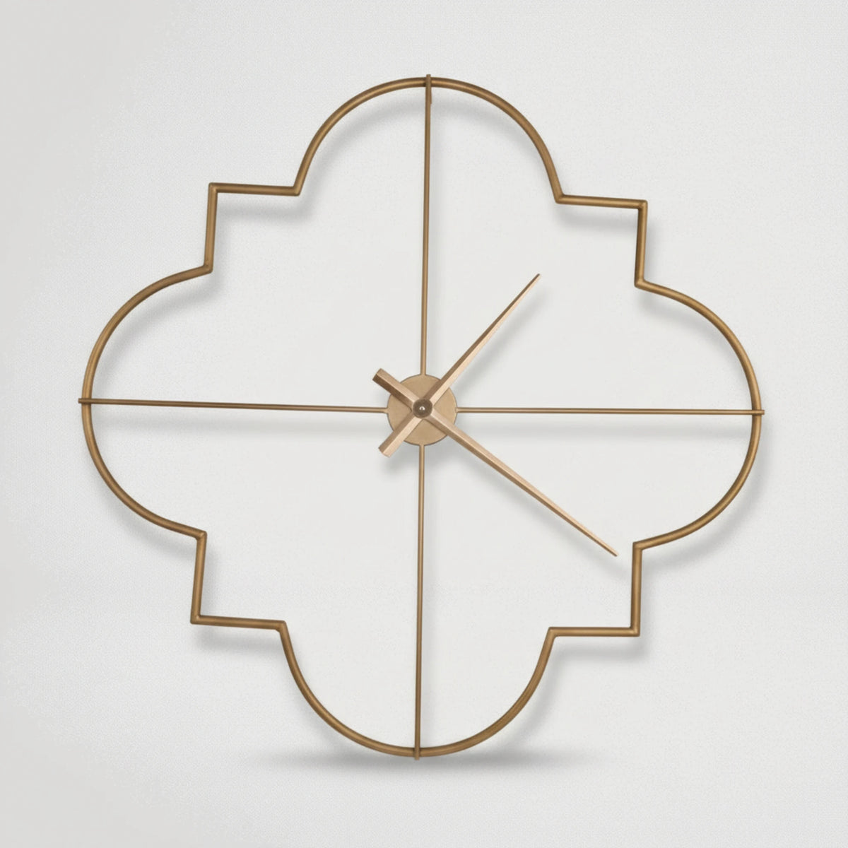 שעון קיר זהב פרח 00232