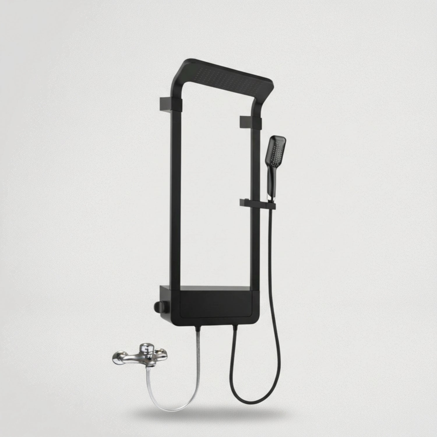 מוט דוש שחור+ראש רחב