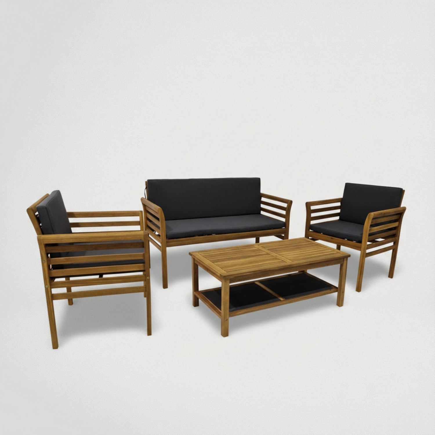 מערכת ישיבה מעץ לגינה דגם 5073