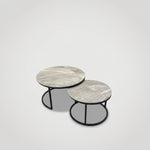 זוג שולחנות לסלון דמוי שיש מתצוגה