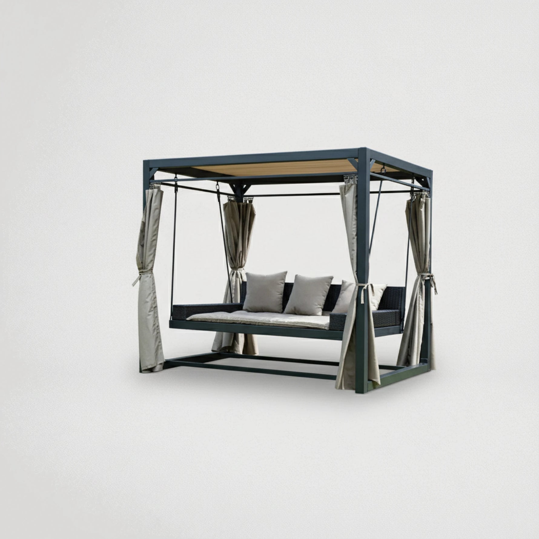 נדנדת גזיבו כוללת וילונות מפוארים 55898