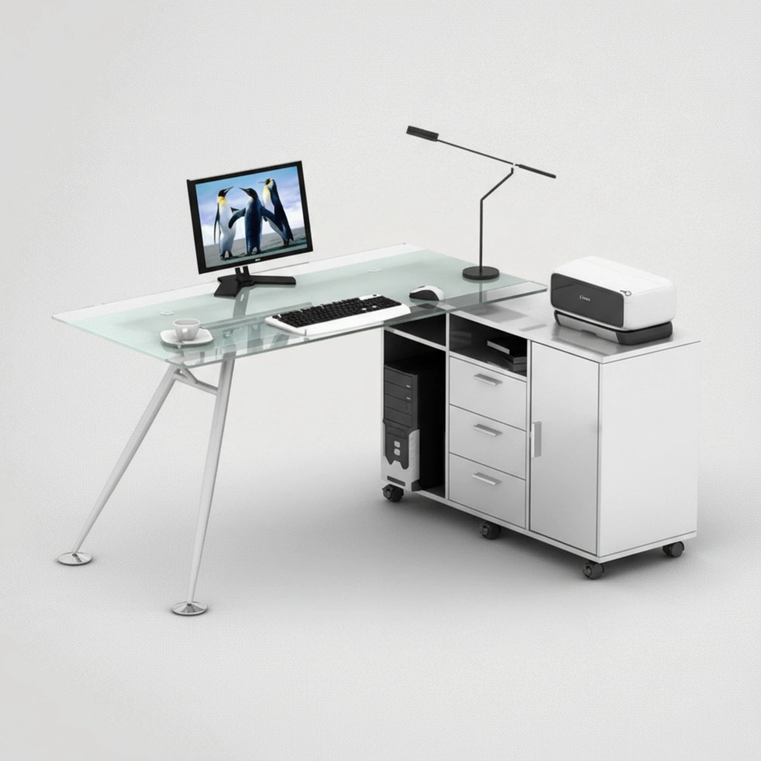 דגם שולחן מחשב כריסטל 1.60