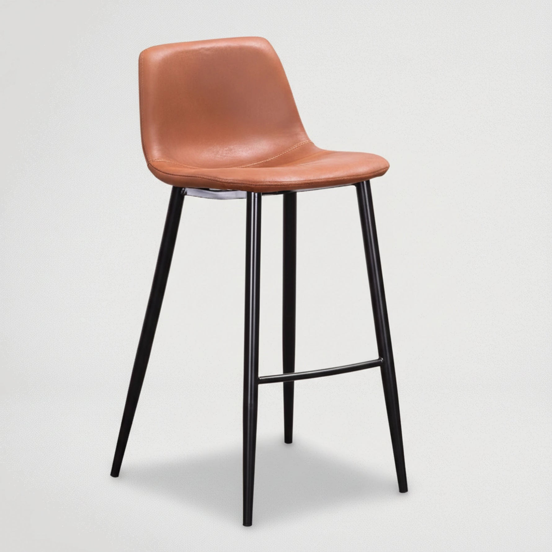 כיסא בר מושב מרופד ורגל מתכת שחורה 122445