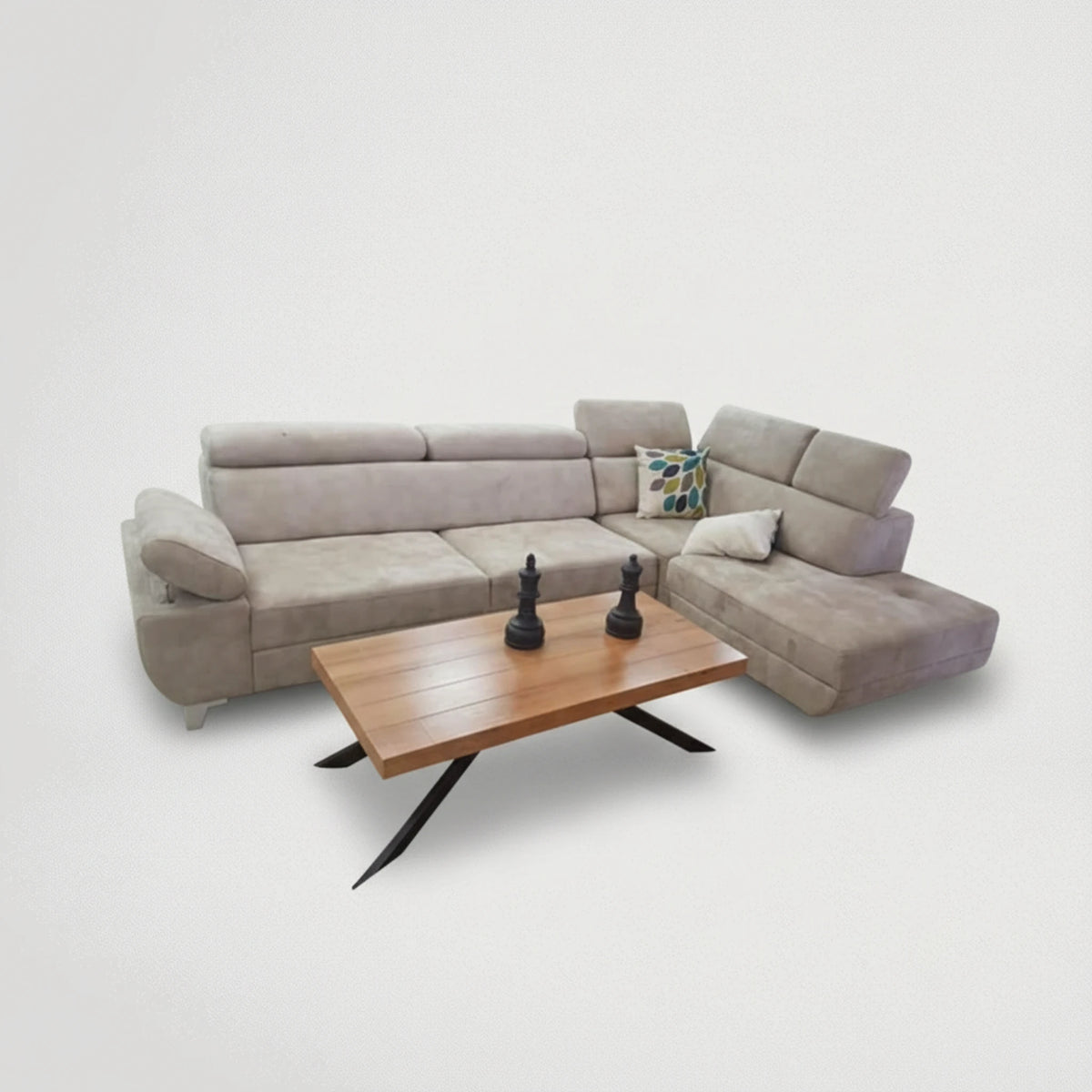 ספה פינתית מתכוננת דגם מבד 47643