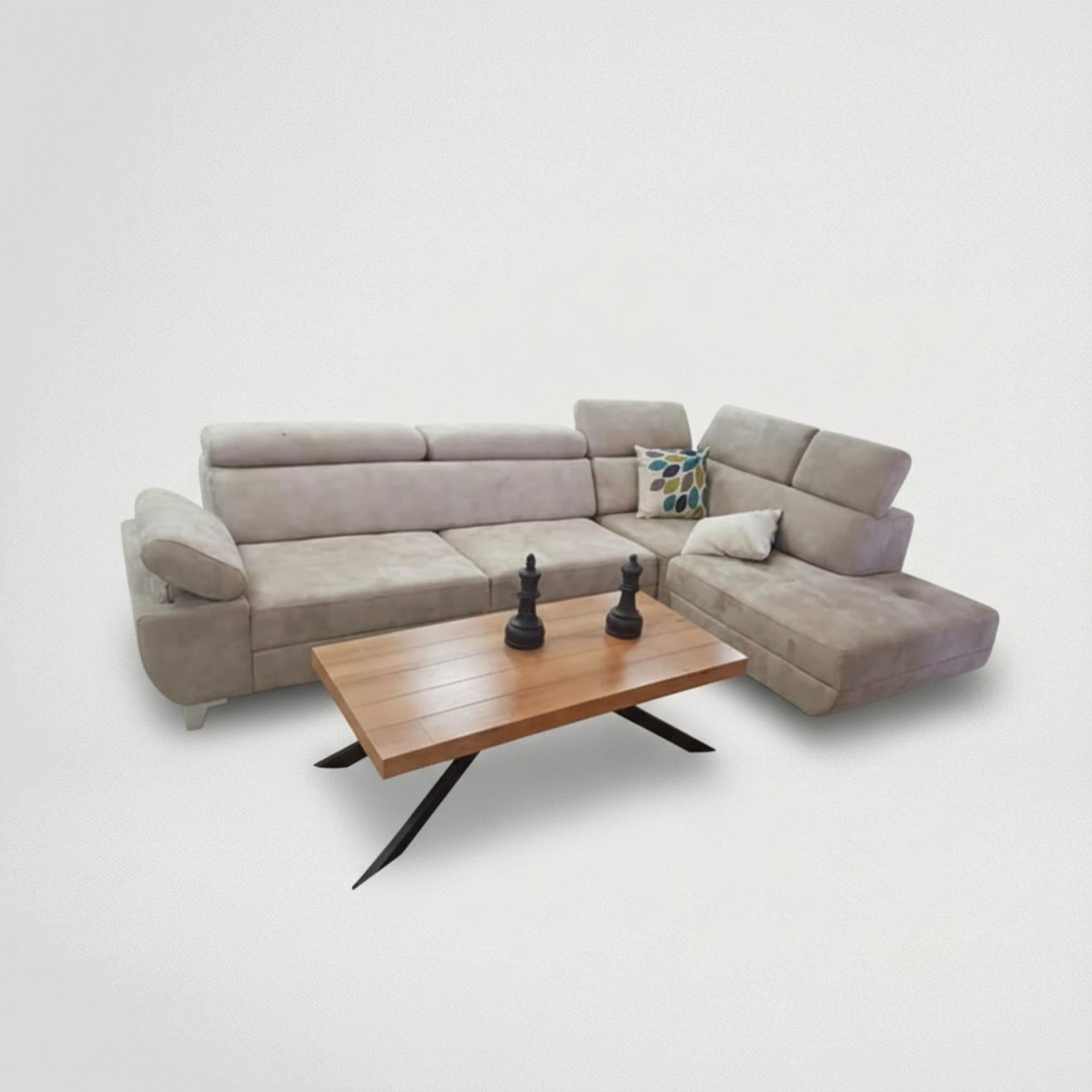 ספה פינתית מתכוננת דגם מבד 47643