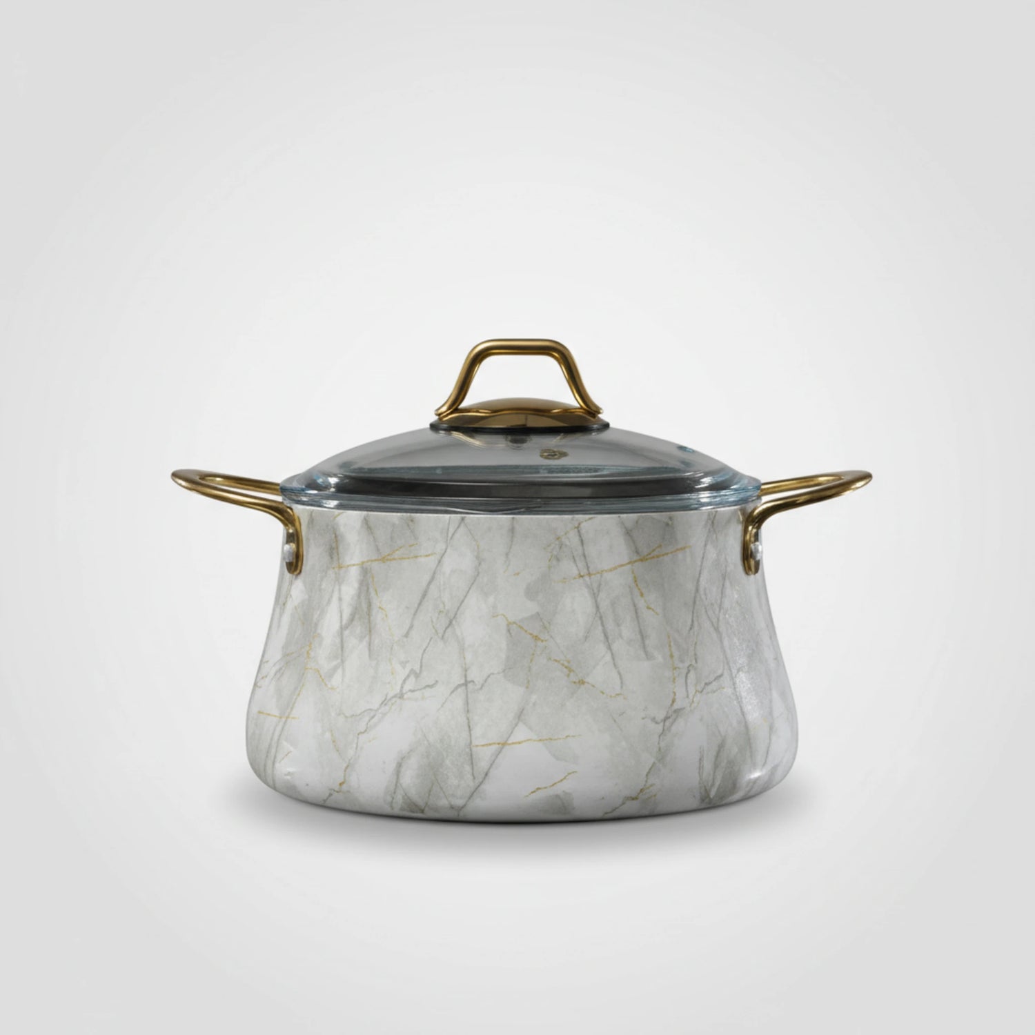 סיר יציקת אלומיניום בציפוי אבן שיש גרמני GOLD לבן דגם 7765