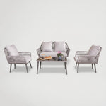 סט ישיבה אלומיניום ראטן דו מושבי דגם 6642