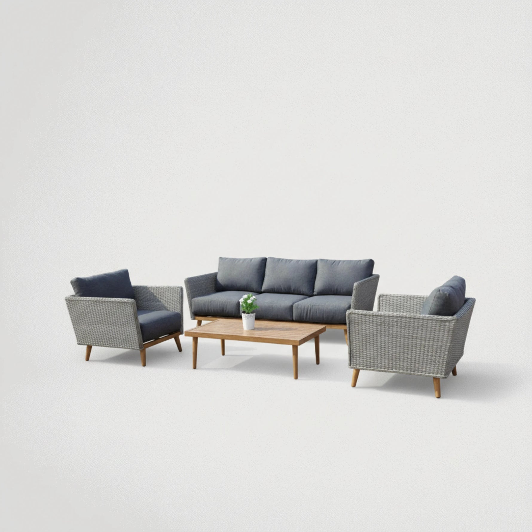 מערכת סלון גינה מושבי עשוי ראטן סינטטי 74759