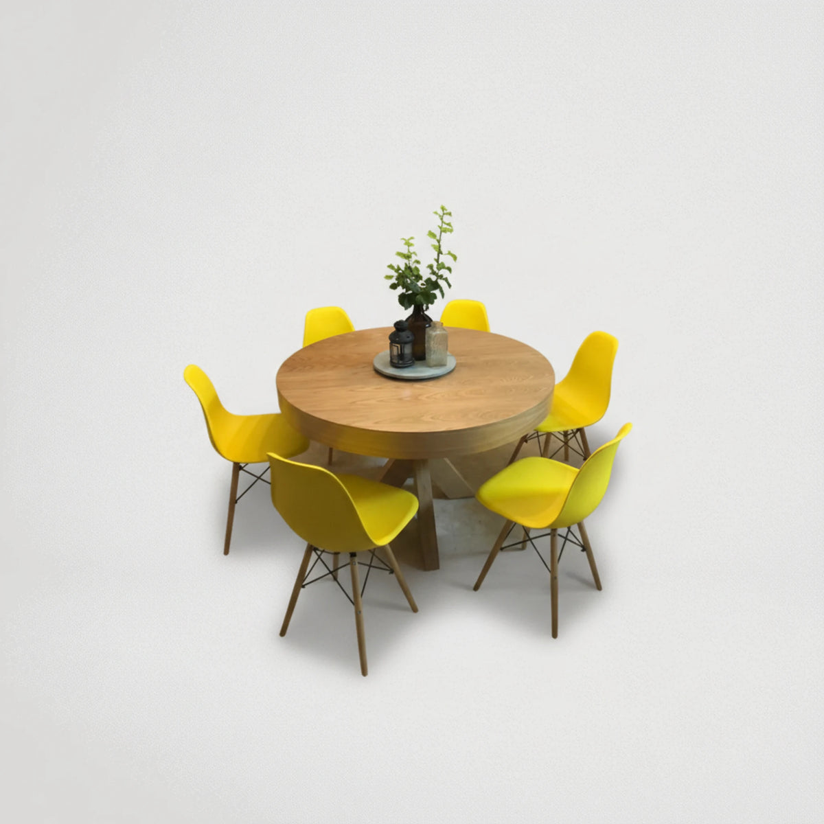 שולחן לפינת אוכל עגול נפתח + 6 כיסאות 5547893