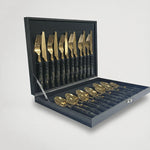 סט סכום זהב דמוי שיש שחור 475025