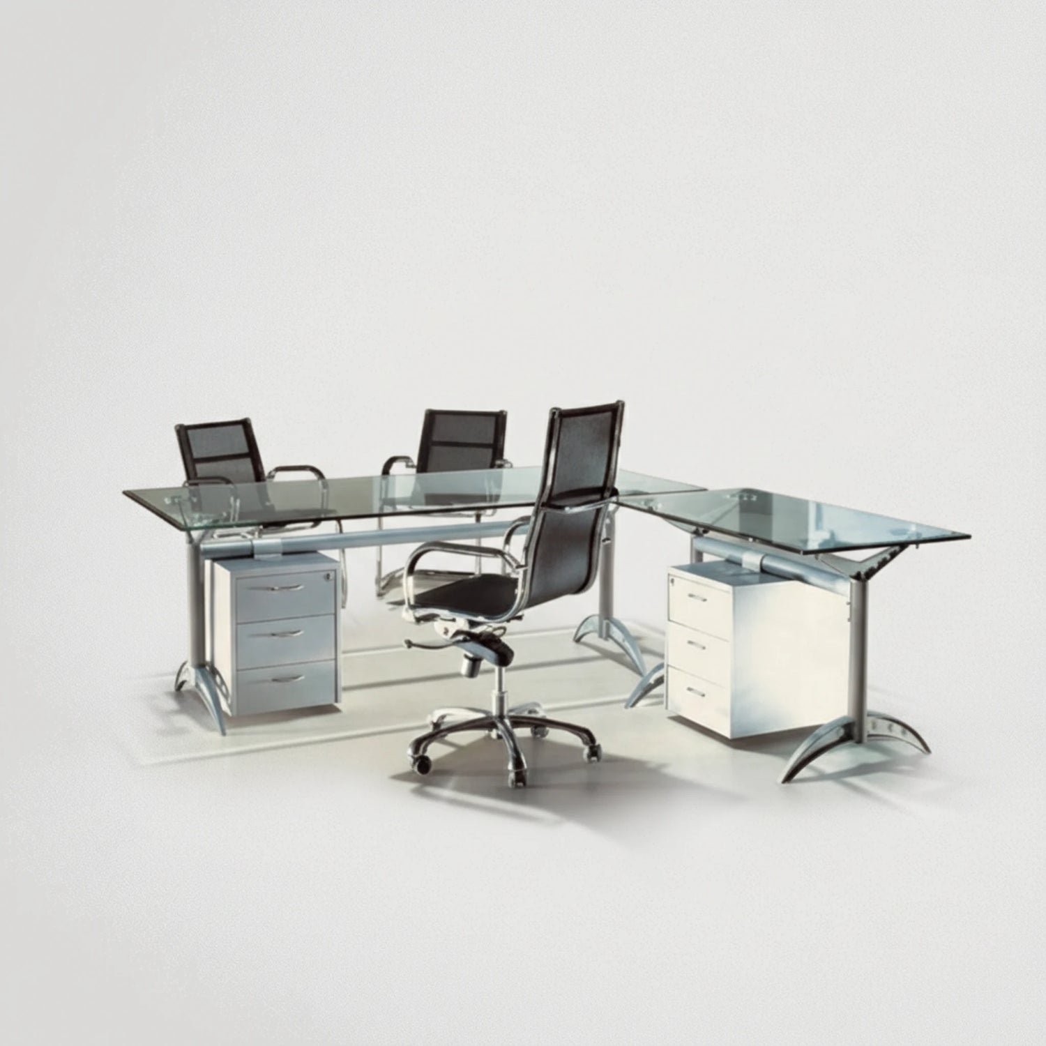 דגם שולחן מנהלים מזכוכית