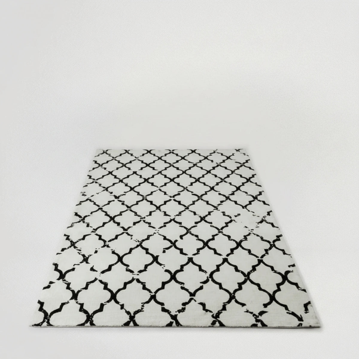 שטיח  לסלון סופיה שחור לבן 200X300 מיקרופייבר