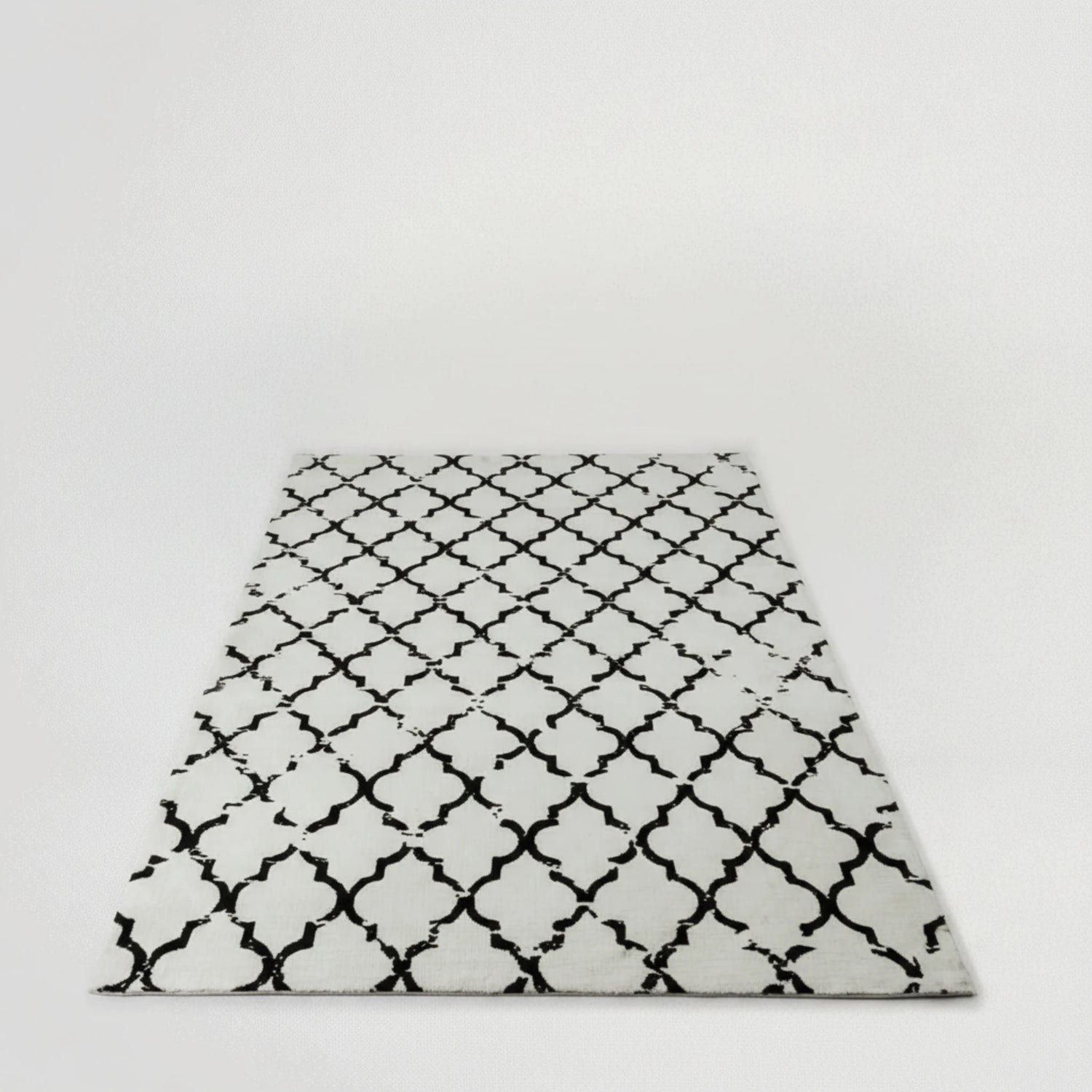 שטיח  לסלון סופיה שחור לבן 200X300 מיקרופייבר