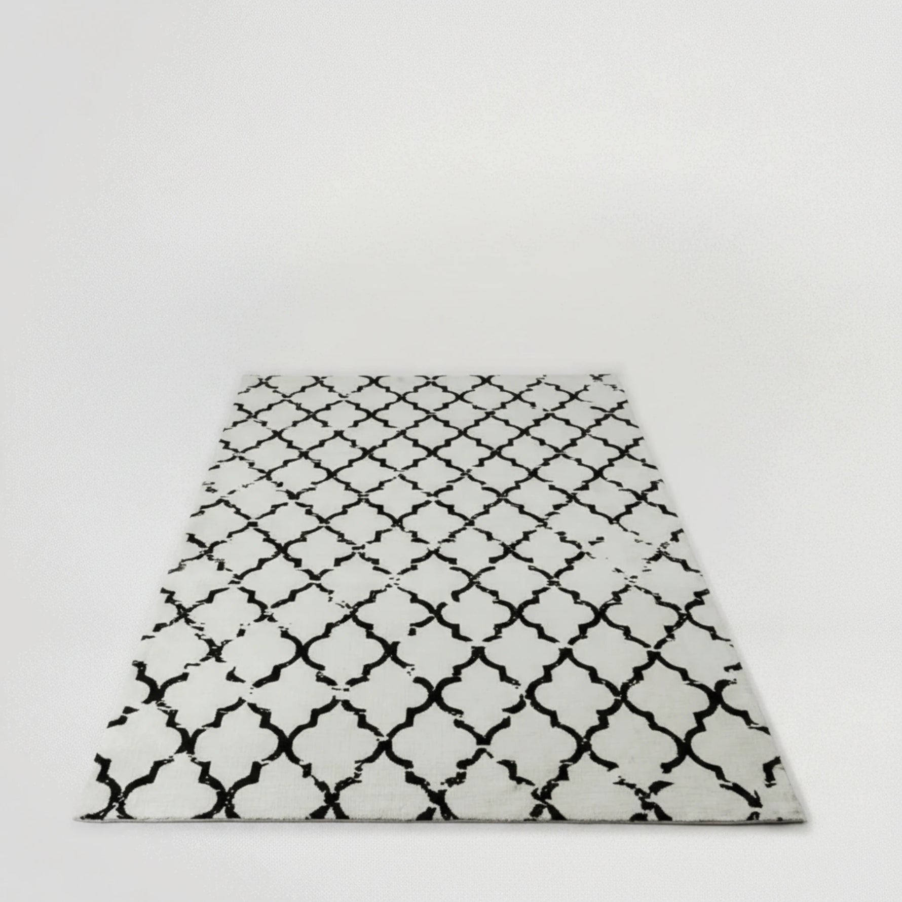 שטיח  לסלון סופיה שחור לבן 200X300 מיקרופייבר