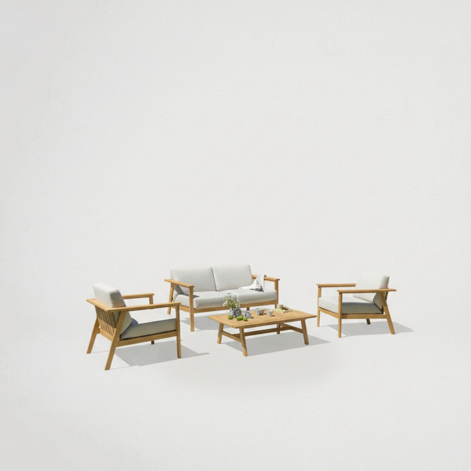 מערכת ישיבה לגינה מעץ דגם 555445