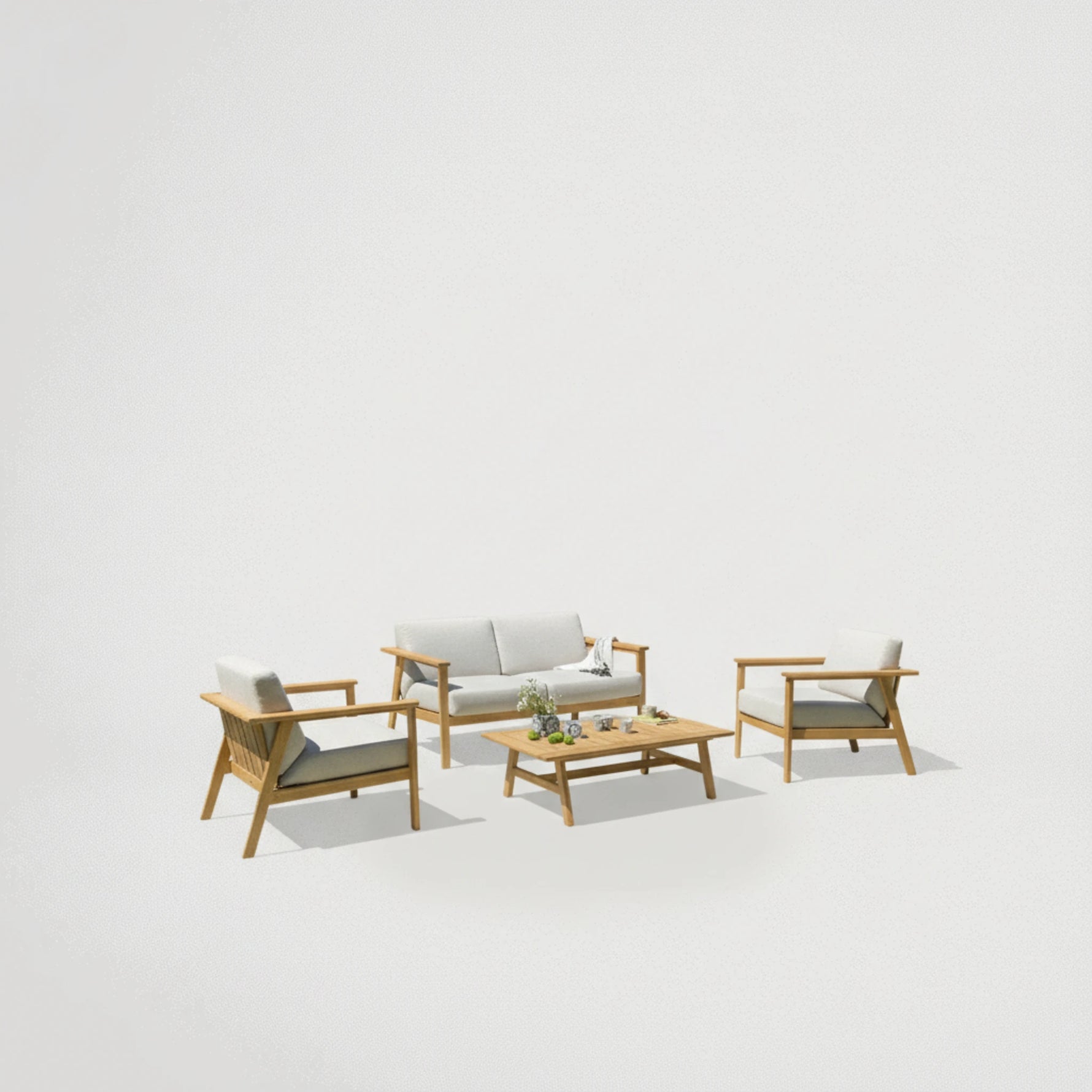 מערכת ישיבה לגינה מעץ דגם 555445