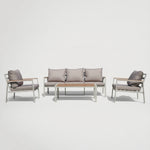 סט אלומיניום תלת מושבי עם עץ  7808