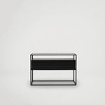 קונסולה מעץ בצבע שחור בשילוב זכוכית דגם 7746