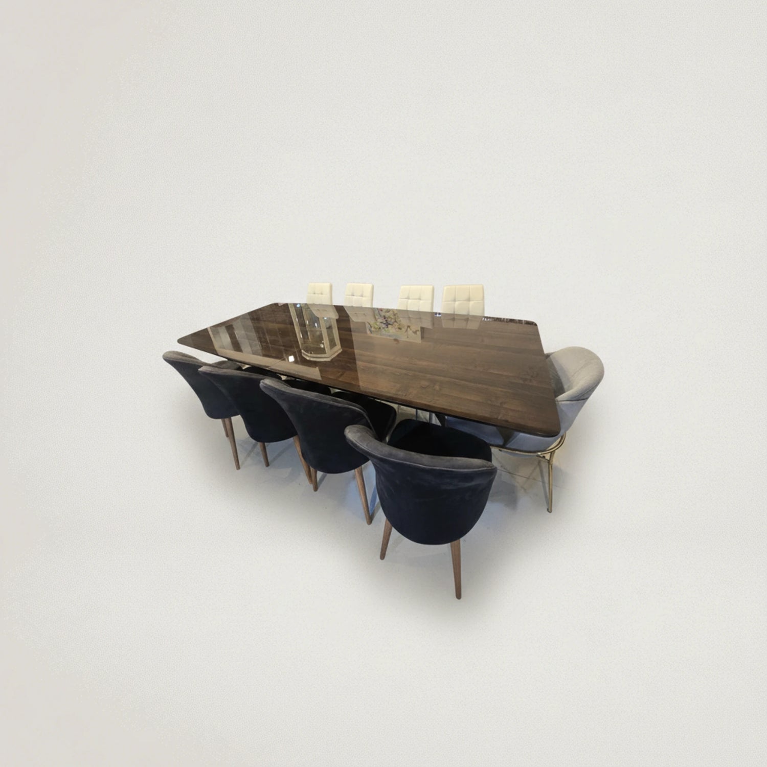 שולחן עץ מבריק נפתח מתצוגה