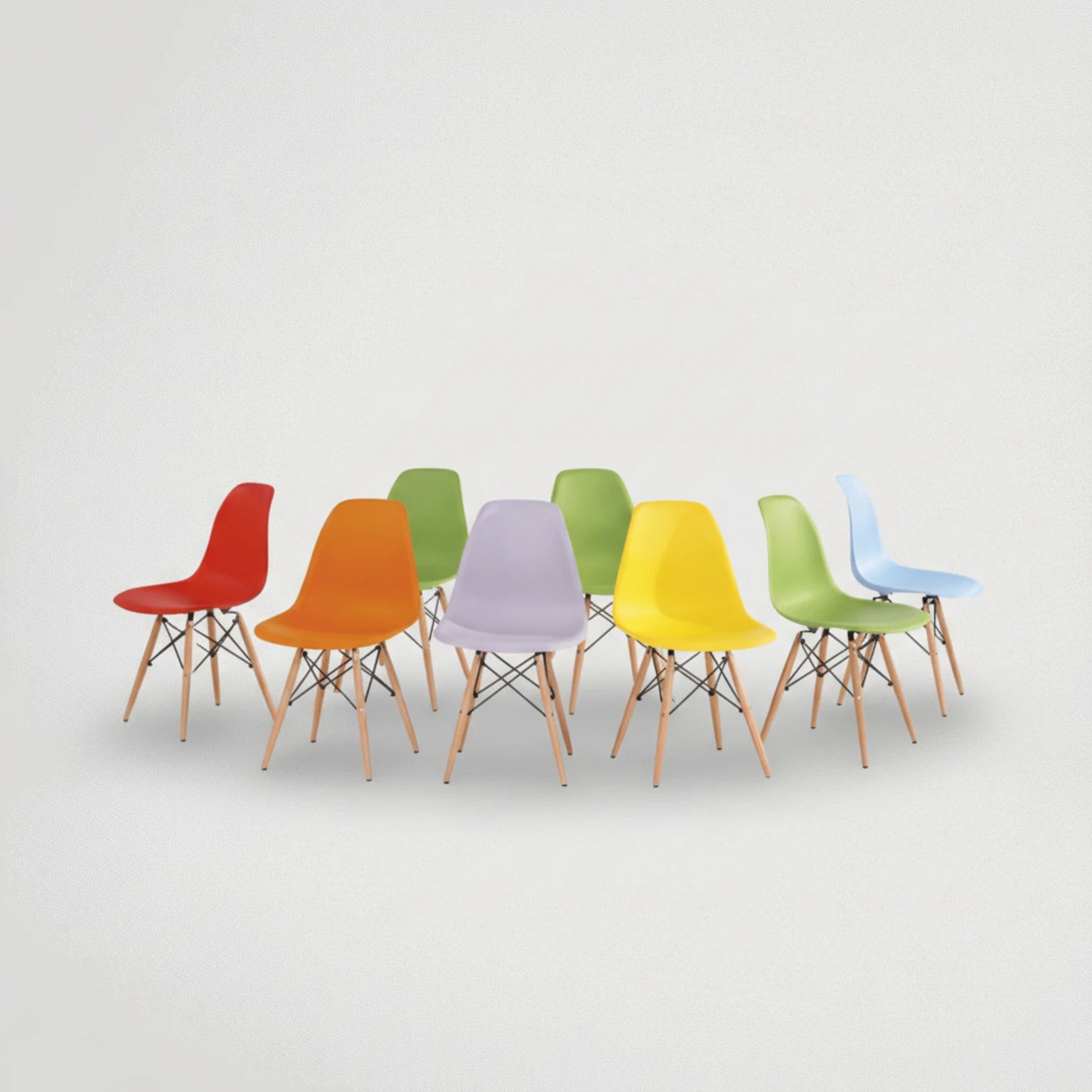 כיסא לפינת אוכל פלסטיק רגליי עץ 1964711