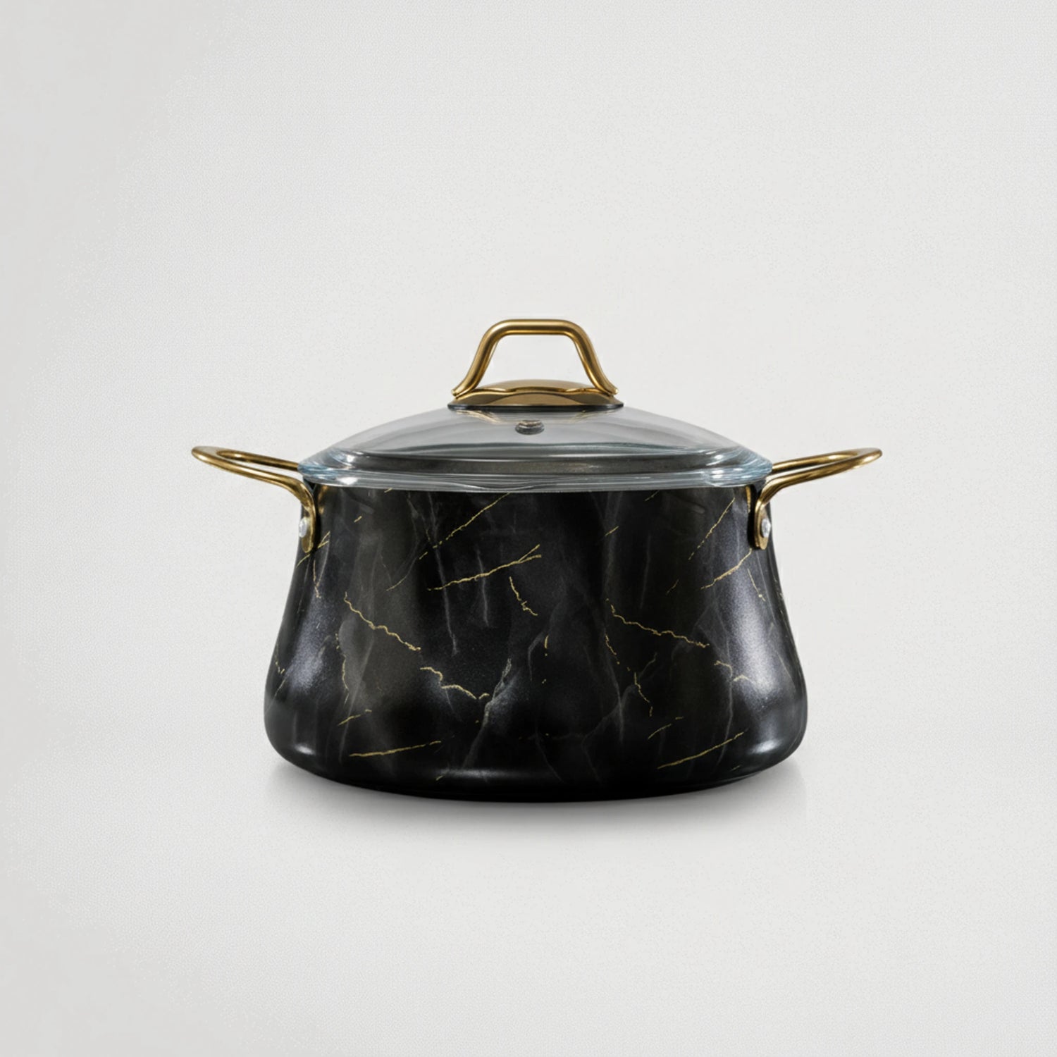 סיר יציקת אלומניום בציפוי אבן שיש גרמני GOLD שחור דגם 5534