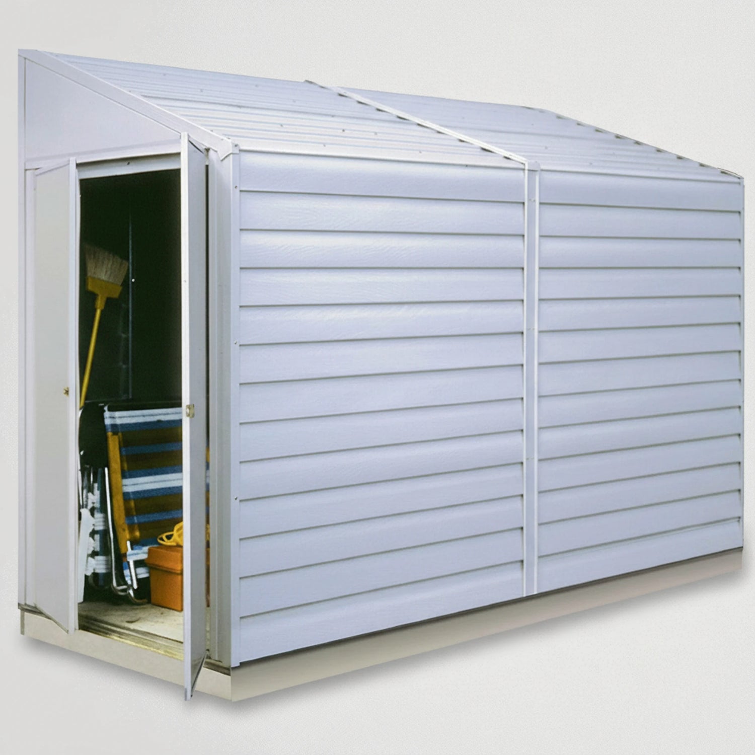 מחסן גינה צר, ממתכת לבנה, 46975