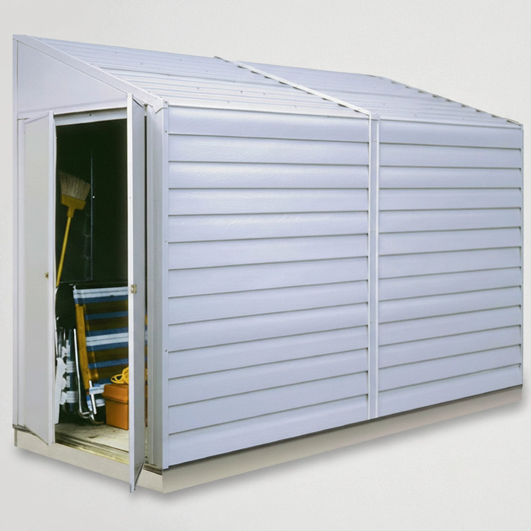 מחסן גינה צר, ממתכת לבנה, 46975