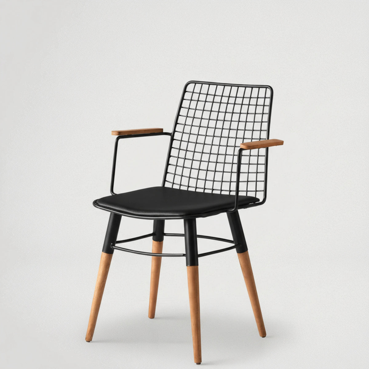 כסא עם ידיות ממתכת כולל ריפוד 1121