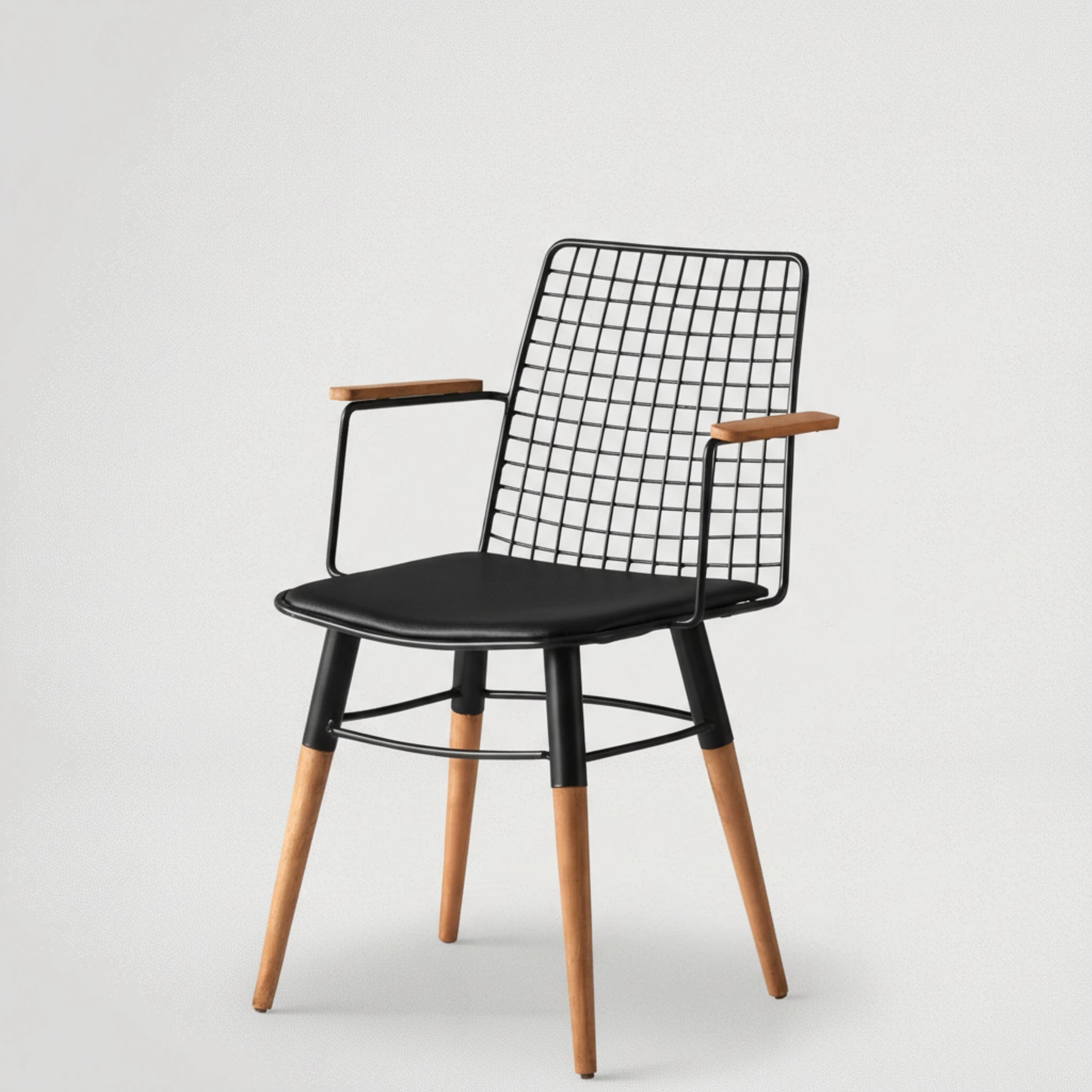 כסא עם ידיות ממתכת כולל ריפוד 1121