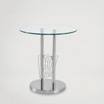 שולחן סלוני פלדה זכוכית